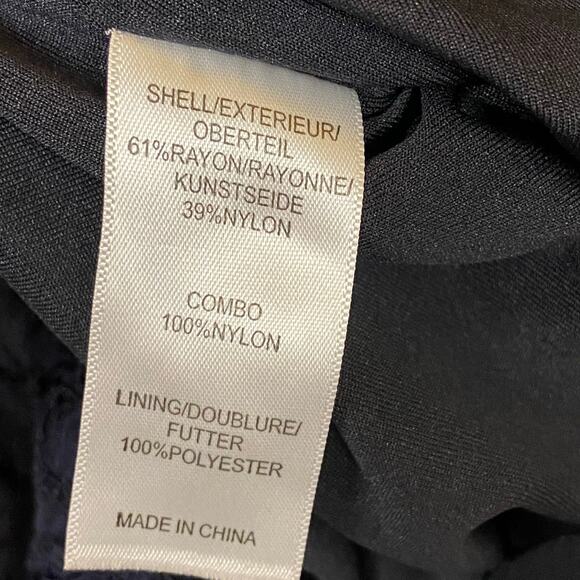 Adrianna Papell Evening Dress Navy Blue Lace Overlay Cocktail Party Size 8 - Picture 9 of 15